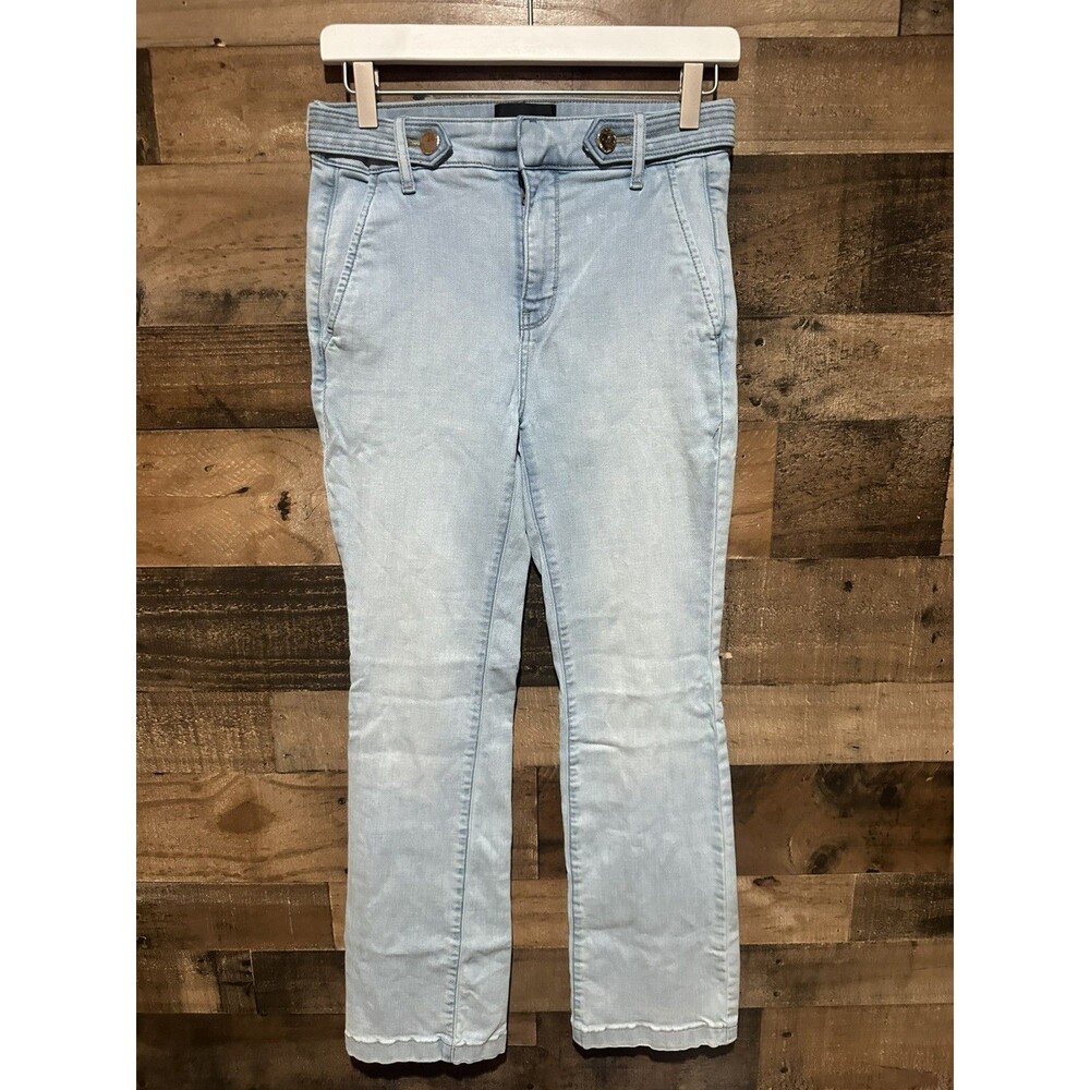 WHBM Womens Jeans 2P Petite Light Blue Extra High Rise Boot Bootcut
